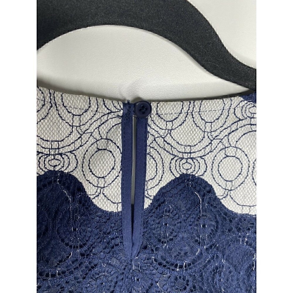 Banana Republic Outlet Blouse Size S Women's Striped Lace Overlay Cap Sleeve - Picture 6 of 6
